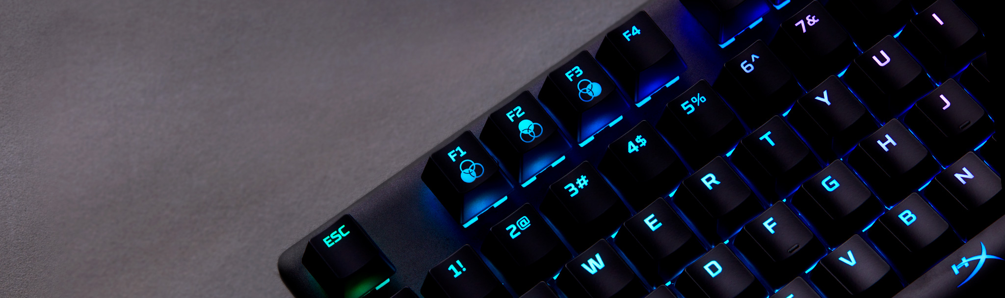 Bàn phím HyperX Alloy Origins (USB/HyperX Blue Switch) (HX-KB6BLX-US) lưu trữ đến 3 cấu hình onboard